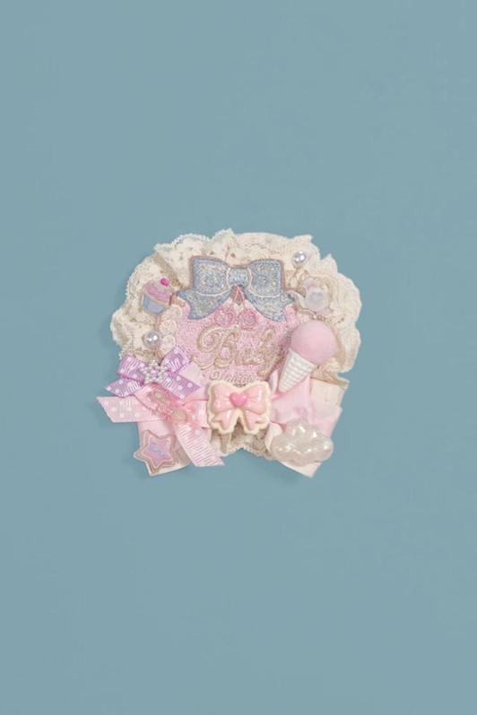 (Buyforme)Moonlight Tavern~Dessert Unicorn Sweet Lolita Accessories pink super sweet brooch/hairpin free size 