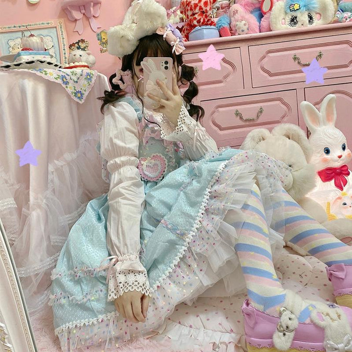 (Buyforme) Yukine's Box~Macaron Lolita Cute Stripe Socks   