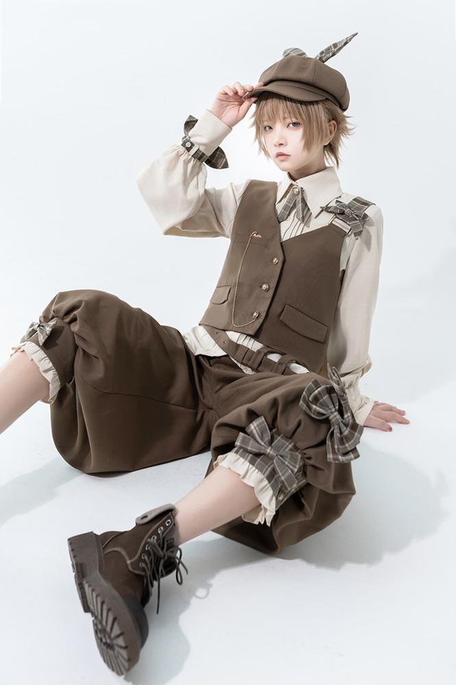 Princess Chronicles - Secret Morning Post - Coffee Retro Ouji Lolita Vest Set 6744:73680