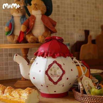 (Buyforme)Momo Story~Kawaii Peter Rabbit 3D Teapot-shaped Lolita Bag red teapot bag  