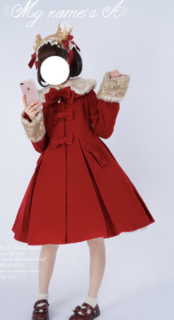 (Buyforme)Unideer~Casual Lolita Winter Wool Down Coat Multicolors S burgundy 