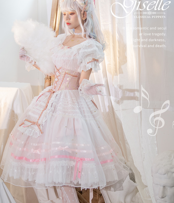 (Buyforme)Classical Puppets~Giselle~Wedding Lolita Dress OP OP+KC S pink 