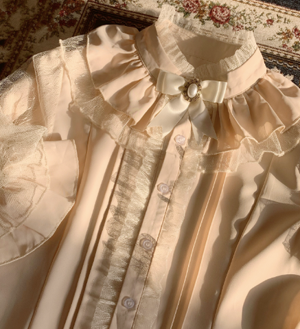 Kencrlo - Dim Moonlight - Classic Lolita Chiffon Yarn Inner Blouse (L M S XL) 7434:80206
