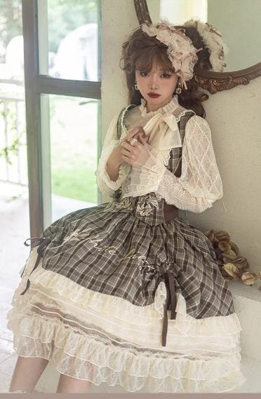 (Buy for me)Flower and Pearl Box~Elegant Lolita Vest, Blouse and SK Set   