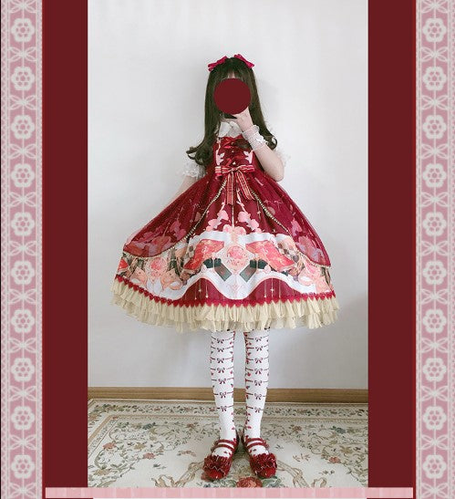 Strawberry Witch~Clock Encounter~Summer Lolita JSK Dress   