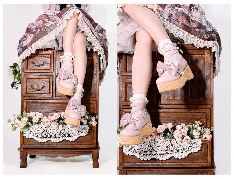 MODO~Multicolors Sweet Lolita Bow Platform Shoes