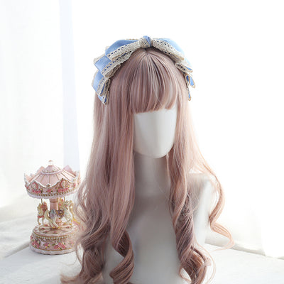 Xiaogui~Japanese Lace KC Multi Color Sweet Lolita Headdress free size light blue 