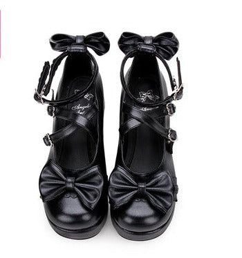 Angelic Imprint~Sweet Lolita Platform Shoes 34 black pearl 
