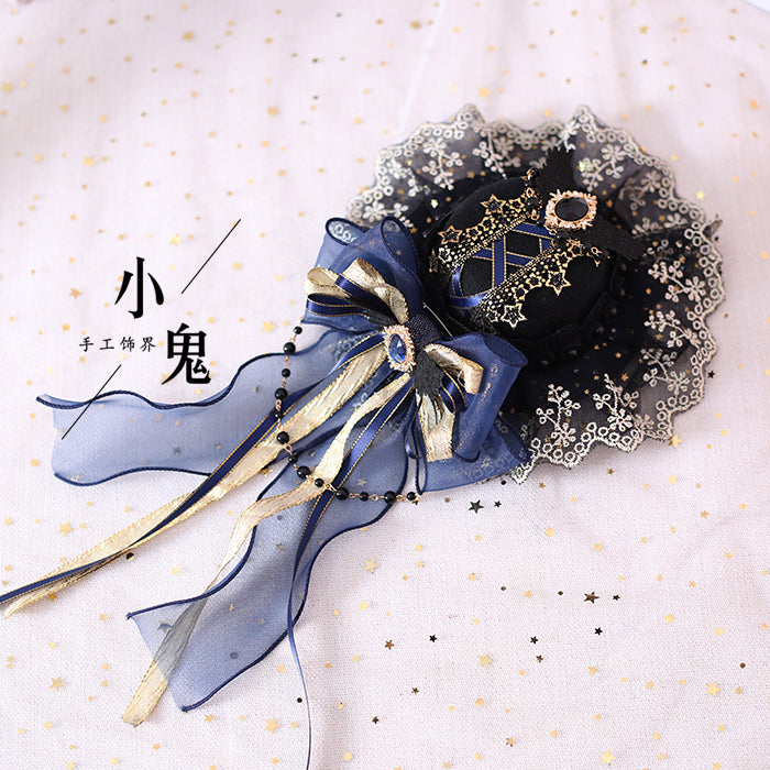 Xiaogui - Luxury Lolita Headdress Accessories bow top hat (bow is detachable)