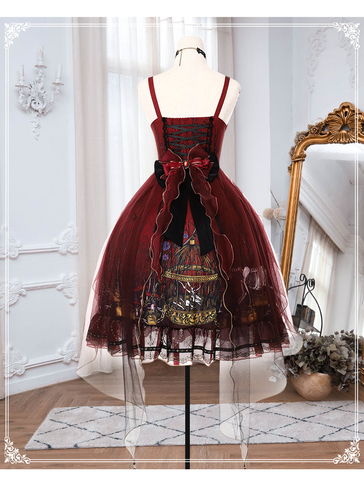 YingLuoFu Decay Forest Gothic Lolita Jumper Dress   