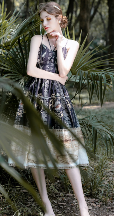 CR Cat Romance~Pond night reading~Summer Elegant Lolita Casual JSK   