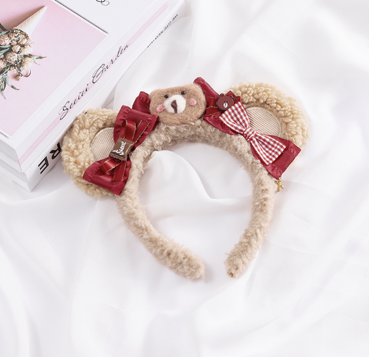 Sugar Time~New Year Christmas Bear Ear Bow Lolita KC   