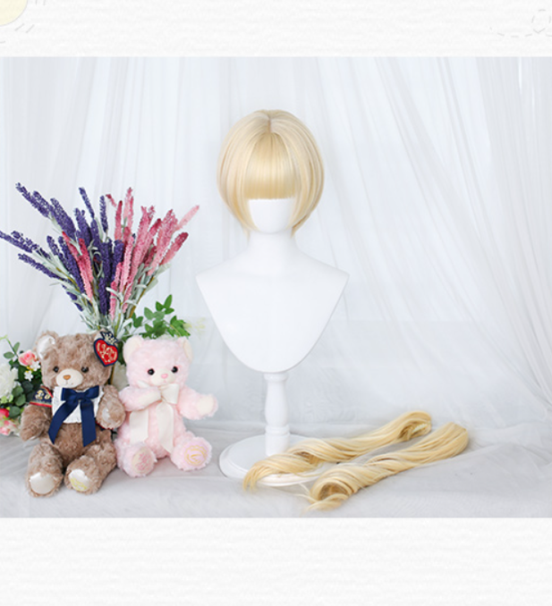 Dalao Home~Shimmer~Kawaii Lolita Short Wig with Ponytails   