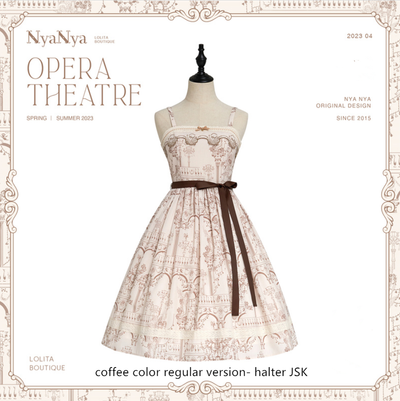 (Buyforme)NyaNya~Opera Theater~Retro and Elegant Lolita JSK Set free size halter version JSK - coffee color (regular version) 