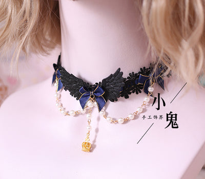 Xiaogui~Luxury Lolita Headdress Accessories free size wings choker 