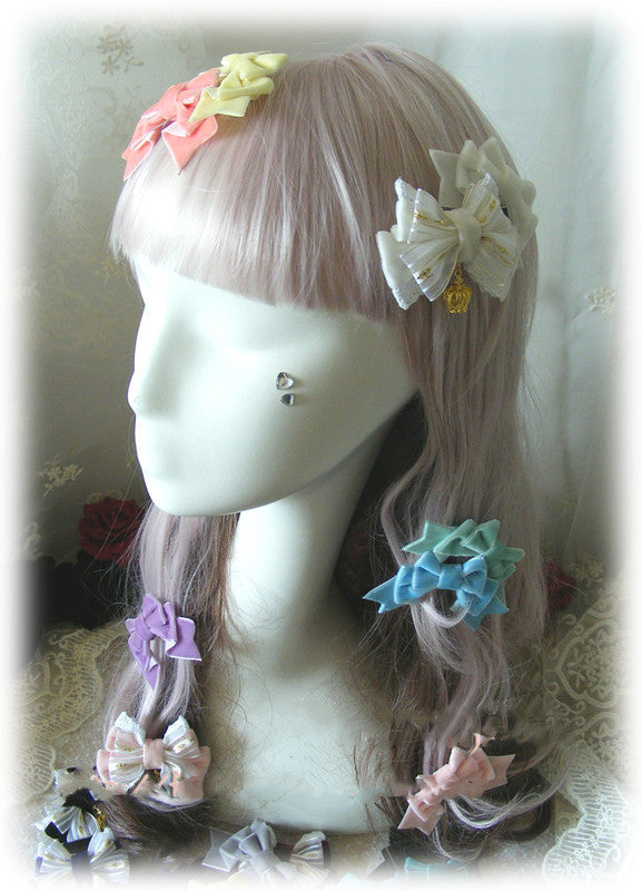 Foxcherry-Sweet Lolita Bow Lace Hairclip Multiple Colors   