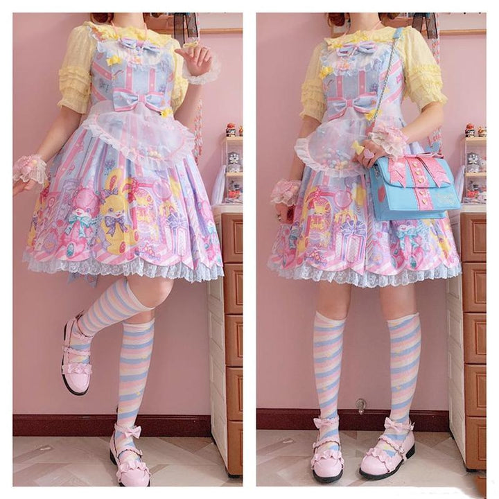 (Buyforme) Yukine's Box~Macaron Lolita Cute Stripe Socks   