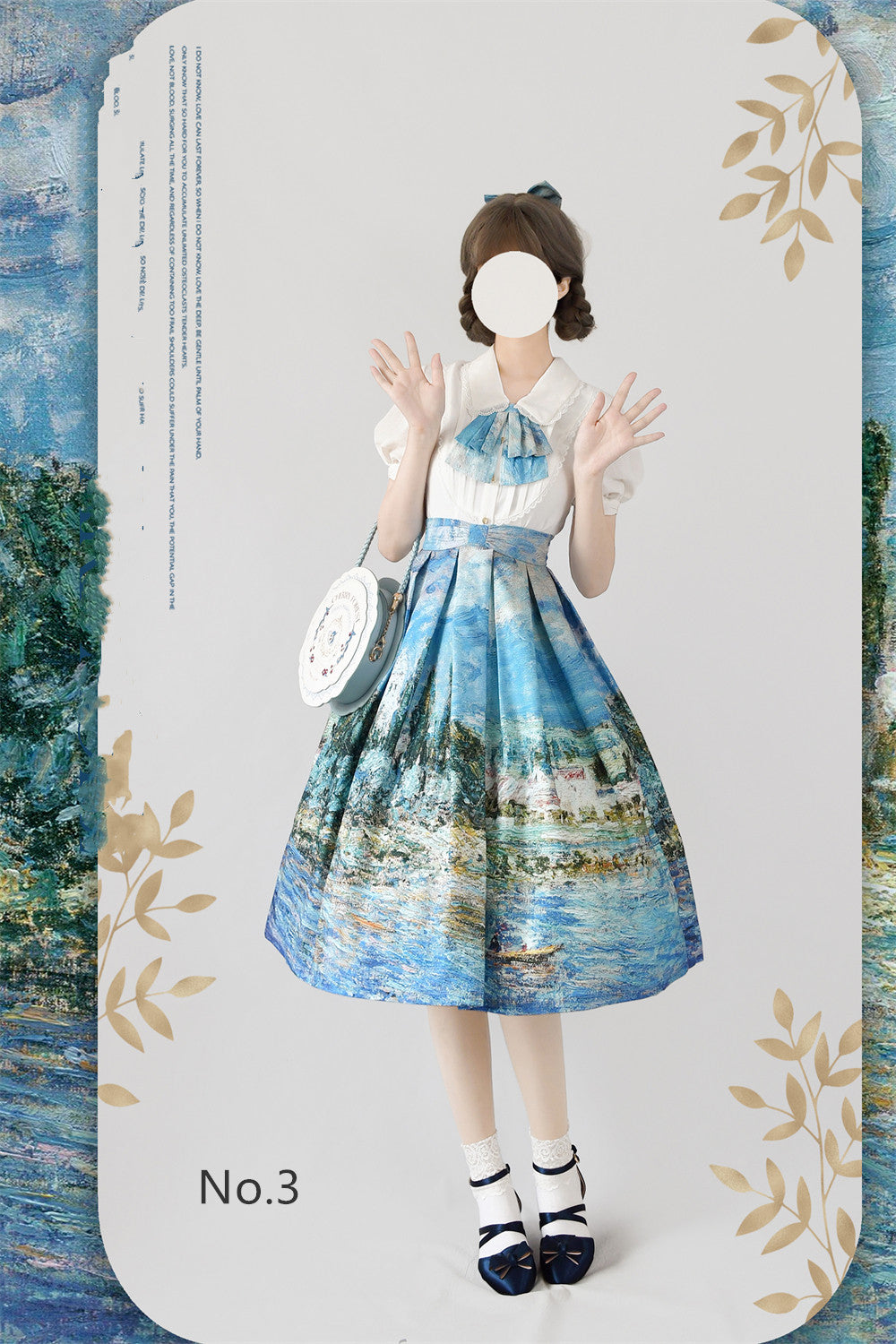 Forest Wardrobe - Daily Lolita SK, Retro Classic Monet Oil Painting (2XL L M S XL / No.3) 3032:69728