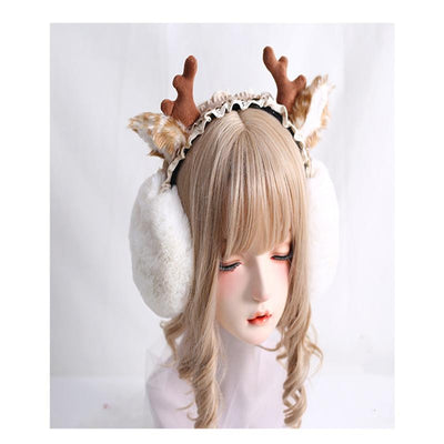 Xiaogui~Christmas Foldable Antlers Earmuffs Lolita KC   