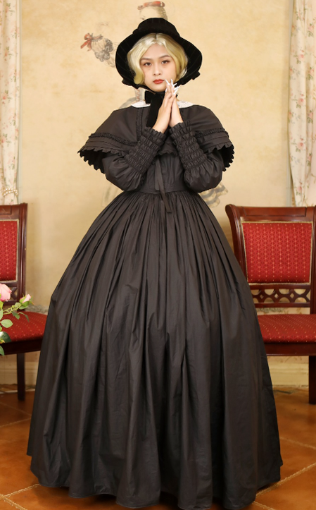 Lace Garden~Dark Night Ronnie~Gothic Lolita Antique Cloak Dress Suit   
