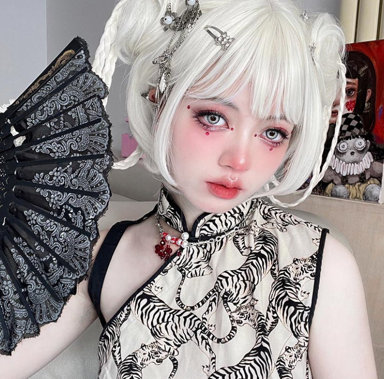 Pippi Palace~Elegant White Short Lolita Wig   