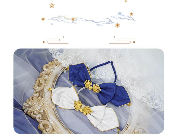 (Buy for me) NyaNya~Bright Moon On The Sea~Lolita Headdress and Accessories printing KC blue 