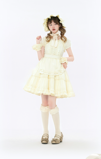 Bacio Bouquet~Doll Story~Sweet Lolita OP Dress with Mini Sleeves   