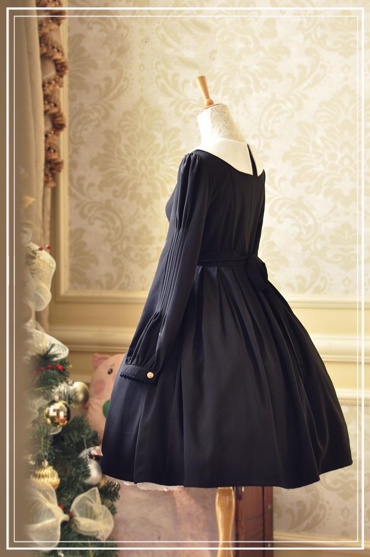 DearCeline~Nun Lolita Pure Color Elegant Vintage OP Dress   