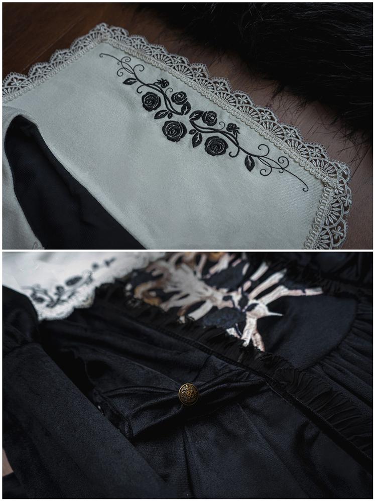 (Buyforme) Lingxi Lolita~Darkness Devil Gothic Embroidery Lolita OP   