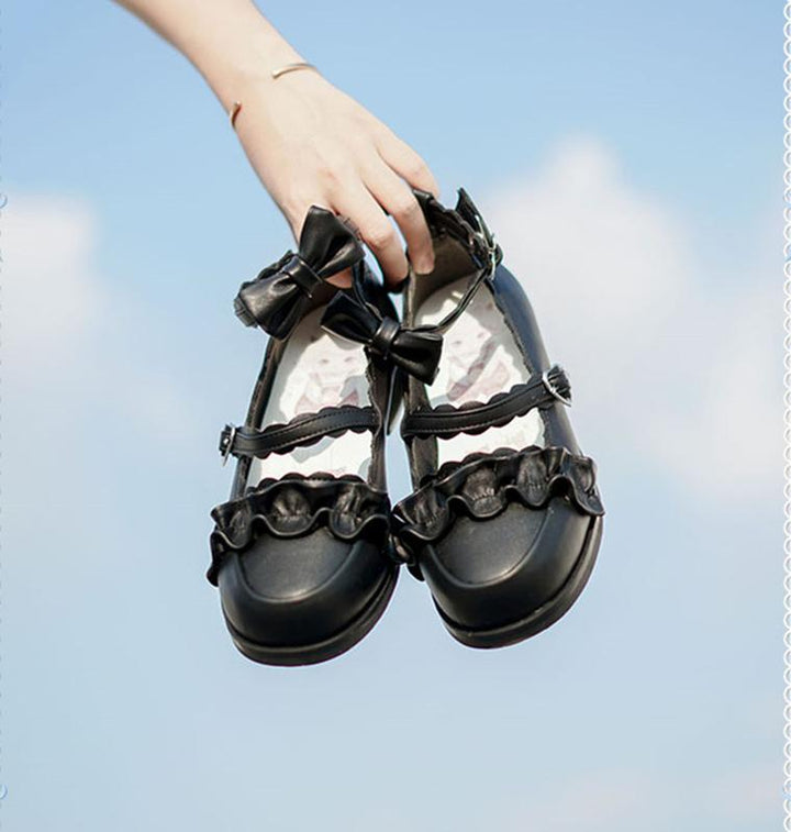 Sheep Puff~Mei Lulu~Lolita Japanese Lace Single Shoes   