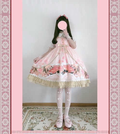Strawberry Witch~Clock Encounter~Summer Lolita JSK Dress   