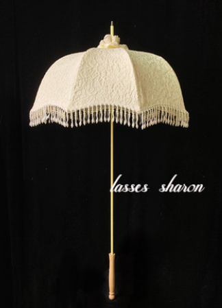 European Victorian Style Pearl Tassel Lolita Parasol   