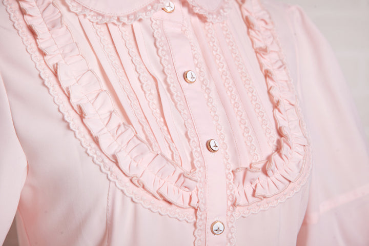 Yilia~Elegant Lamb Sleeve Chiffon Lolita Blouse   