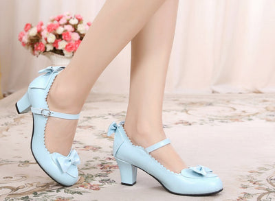 Sosic~Kawaii Lolita Round Toe Shoes 33 light blue 