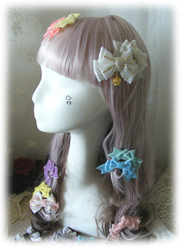 Foxcherry-Sweet Lolita Bow Lace Hairclip Multiple Colors   