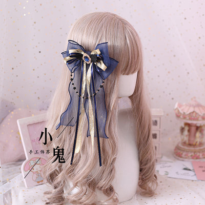 Xiaogui~Luxury Lolita Headdress Accessories free size pearl fish mouth clips 