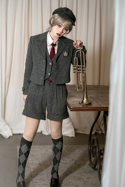 CastleToo~London Street~Academic Style SK and Suspenders Uniform   
