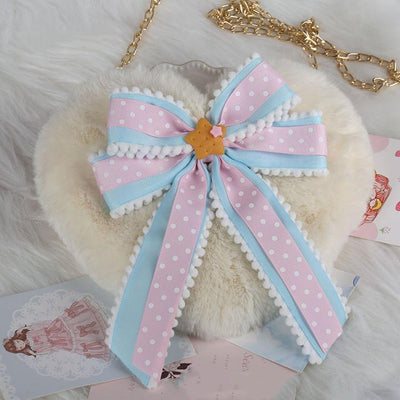 (Buyforme)Manmeng~Pink and Blue Sweet Lolita Bow Headwear cookie bag  