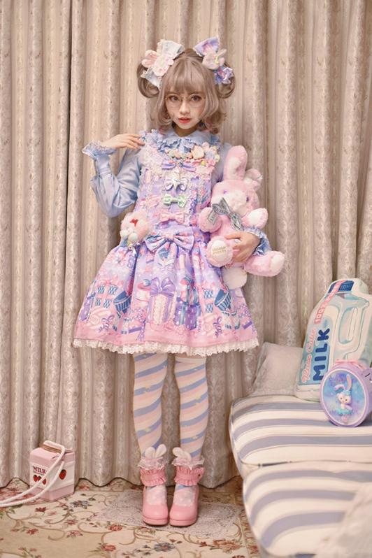 (Buyforme) Yukine's Box~Macaron Lolita Cute Stripe Socks   