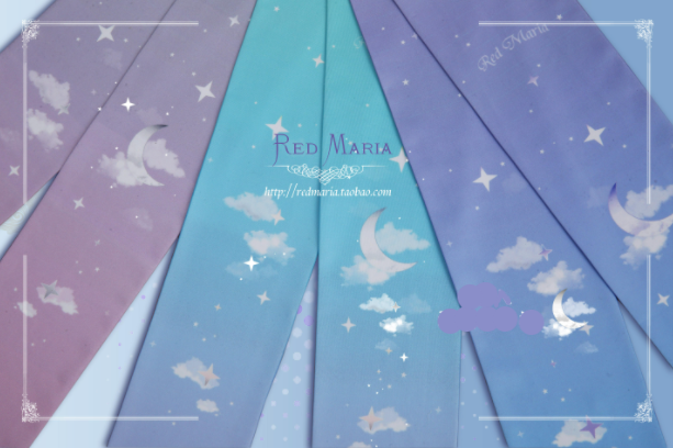 Red Maria~Gradient Starry 80D Velvet Lolita Tights   