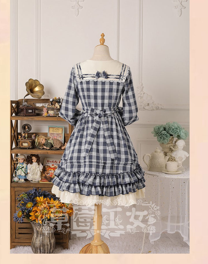 Strawberry Witch~Tartan Lolita OP Dress   