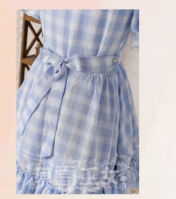 Strawberry Witch~Tartan Lolita OP Dress   