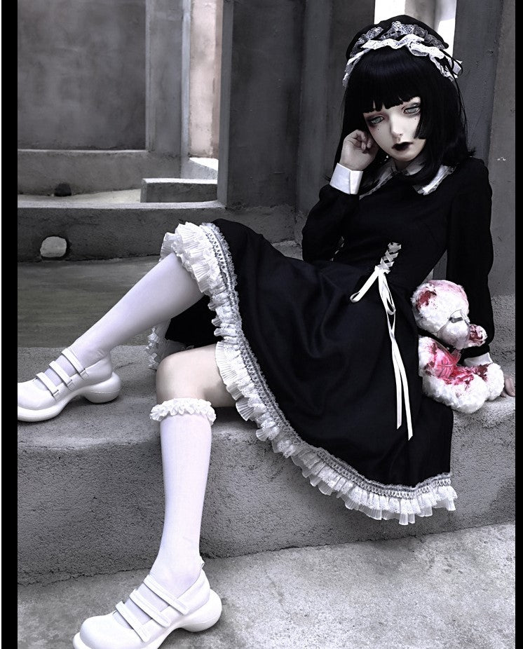 Blood Supply~Absolute Obedience~Gothic Lolita Maid Lace OP   