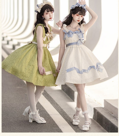 With Puji~Sweet Lolita Ribbon Jumper Dress   