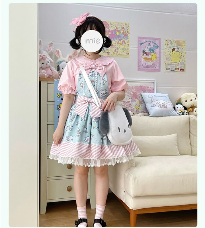 Confession Ballon~Sanrio Pudding Dog Print Kawaii Lolita Jumper Dress   