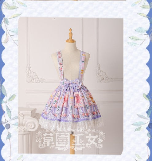 Strawberry Witch~Blueberry Lolita SK Daily Skirt custom size lavender purple 