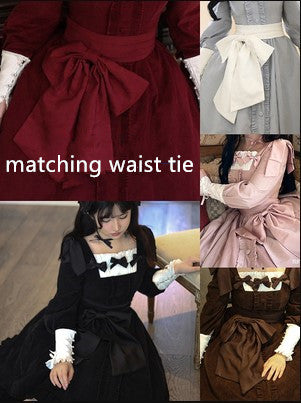 (BuyForMe) Sweet Wood~Annie's Gift~Elegant Velvet Lolita OP Dress S matching color waist tie 