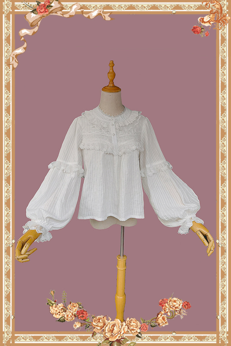 Infanta~Little Cotton Clouds~Sweet Cotton Lolita Blouse free size white 