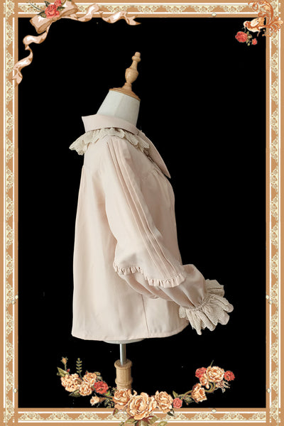 Infanta~Rabbit Ear Tie~Long Bishop Sleeves Lolita Blouse free size apricot 