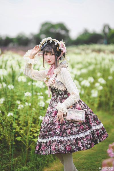 Infanta~Rose Garden~Cotton Floral Lolita JSK Dress   